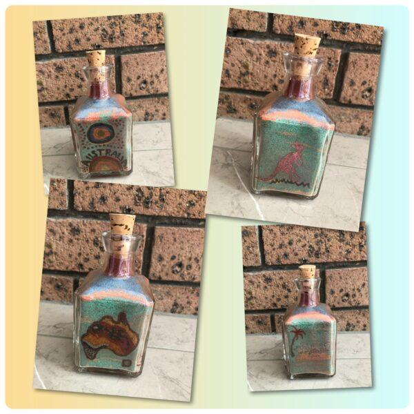 Aboriginal sand art bottle