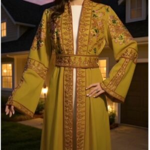 Embroidered Mustard Cardigan