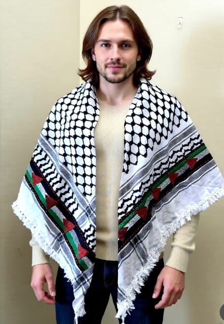 Palestine Embroidered Keffiyeh