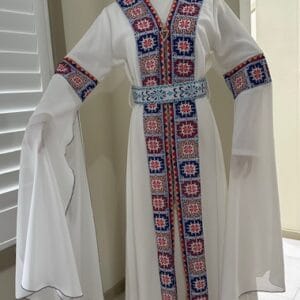 Embroidered Tatreez White Cardigan