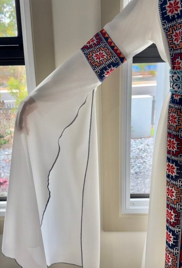 Embroidered Tatreez White Cardigan