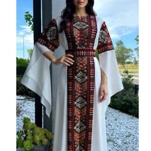 Embroidered Chiffon Open Front Dress