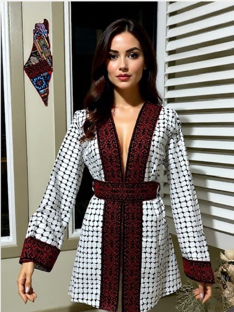 Palestinian Keffiyeh Cardigan Vest