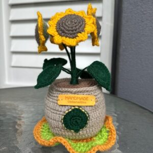 sunflower crochet pot